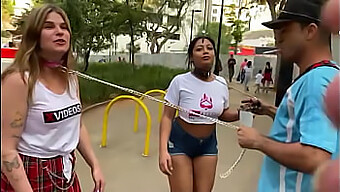 Chicas De Sao Paulo Con Correas Explorando Bdsm Y Exhibicionismo Callejero.